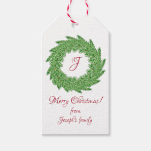 Christmas leaves gift tags