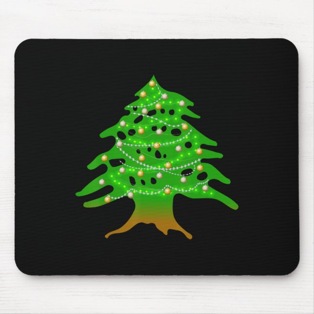 Christmas Lebanese Tree Lebanon Flag Christmas Ced Mouse Pad (Front)