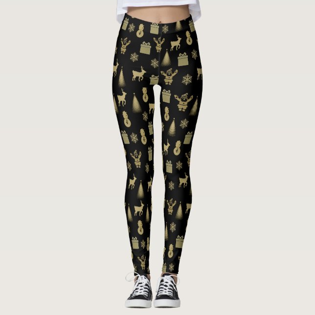 Christmas Legging - Golden patterns (Front)