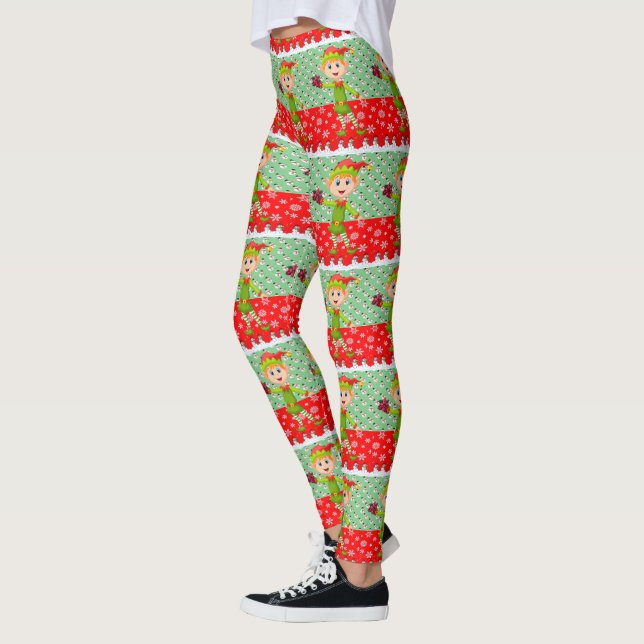 Christmas Leggings, Elf Leggings (Left)