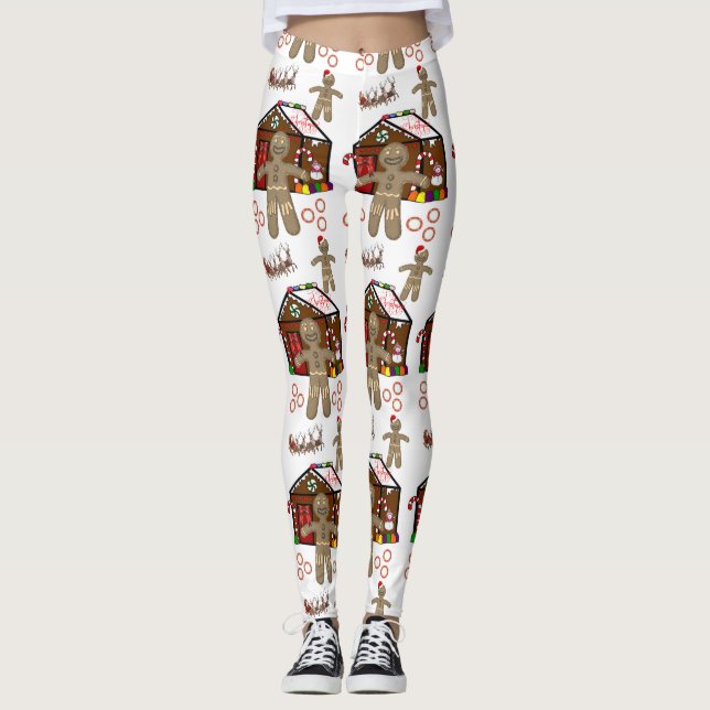 Christmas Leggings Ginger Bread Man (Front)