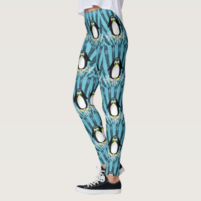 Christmas Leggings, Penguin Leggings (Left)