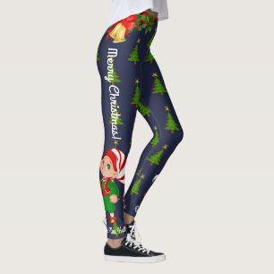 Christmas Leggings Santa Personalize Choose Colour