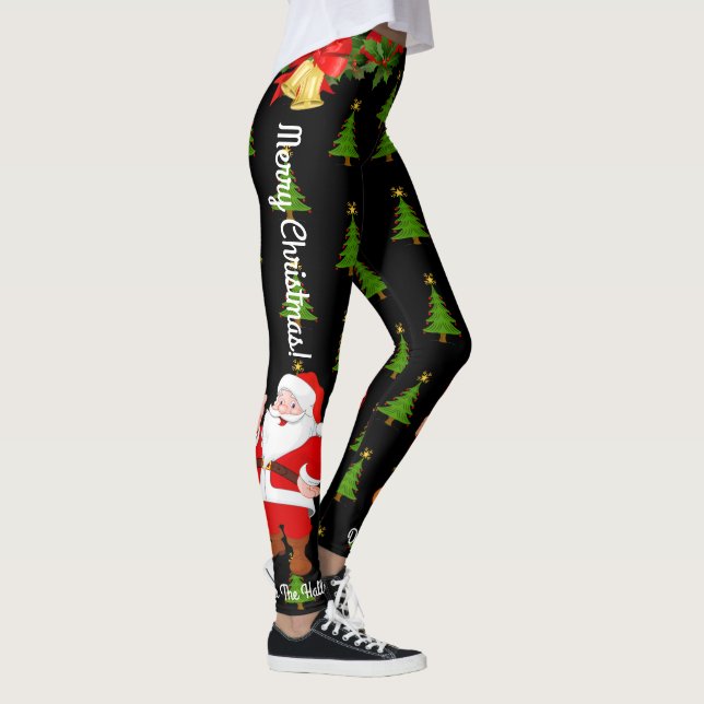 Christmas Leggings Santa Personalize Choose Colour (Right)
