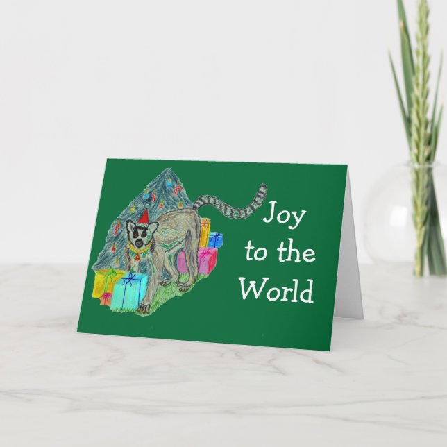 Christmas Lemur Holiday Card (Front)