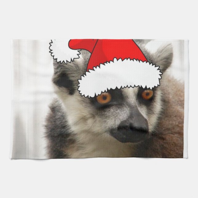 Christmas Lemur Kitchen Towel (Horizontal)