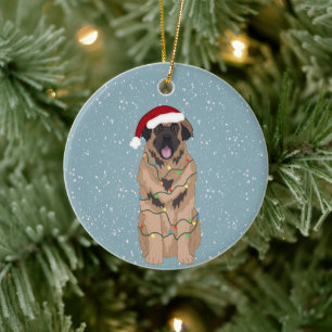 Christmas Leonberger Ceramic Ornament
