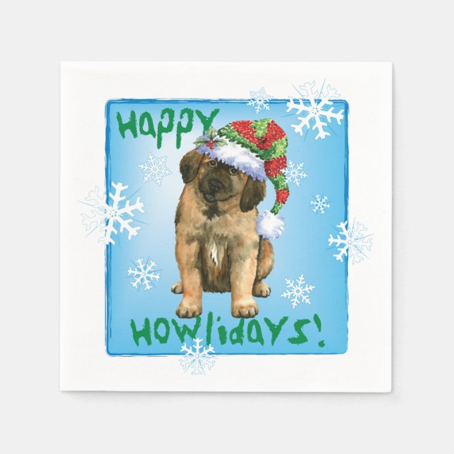 Christmas Leonberger Napkin (Front)