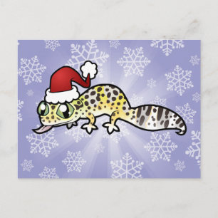 Christmas Leopard Gecko Holiday Postcard