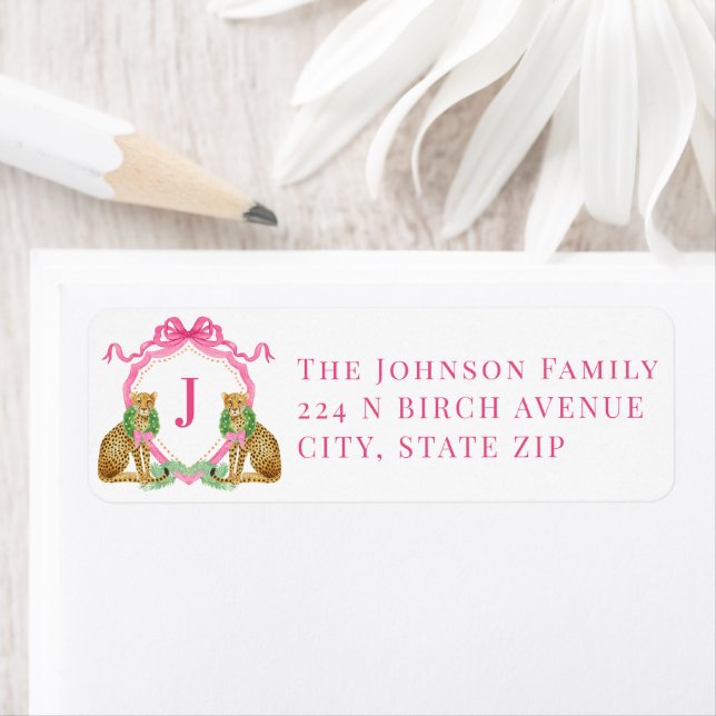 Christmas Leopard Wreath Monogram (En situation)