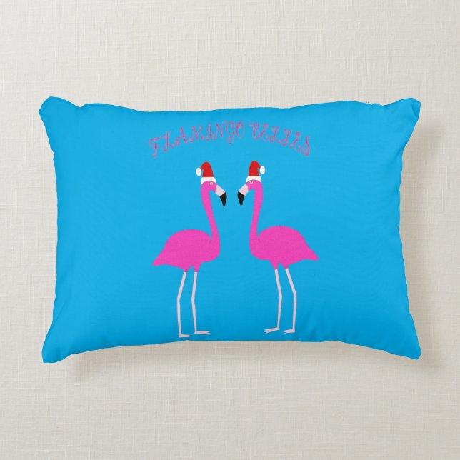 Christmas Lesbian Flamingos Flamingo Belles Accent Pillow (Front)