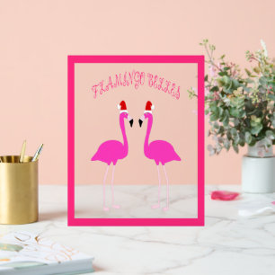 Christmas Lesbian Flamingos Flamingo Belles Acrylic Sign