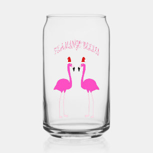Christmas Lesbian Flamingos Flamingo Belles Can Glass