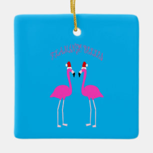 Christmas Lesbian Flamingos Flamingo Belles Custom Ceramic Ornament