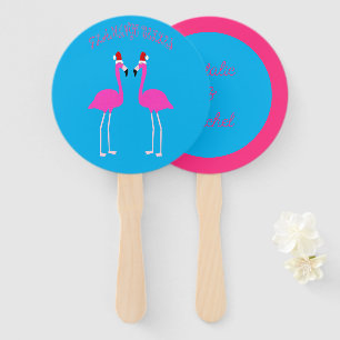 Christmas Lesbian Flamingos Flamingo Belles Custom Hand Fan