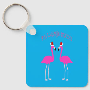 Christmas Lesbian Flamingos Flamingo Belles Custom Keychain