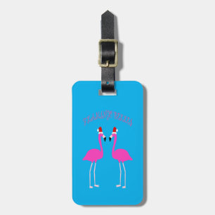 Christmas Lesbian Flamingos Flamingo Belles Custom Luggage Tag