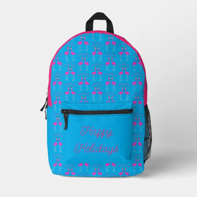 Christmas Lesbian Flamingos Flamingo Belles Custom Printed Backpack (Front)