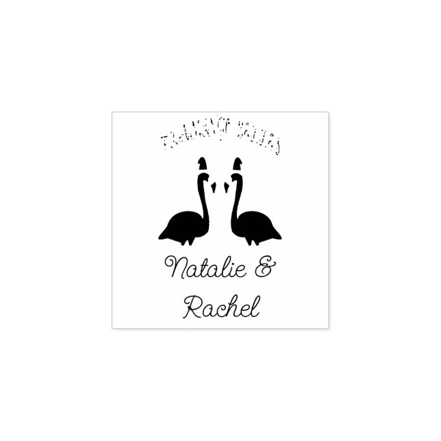 Christmas Lesbian Flamingos Flamingo Belles Custom Rubber Stamp (Imprint)