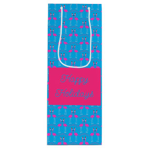 Christmas Lesbian Flamingos Flamingo Belles Custom Wine Gift Bag
