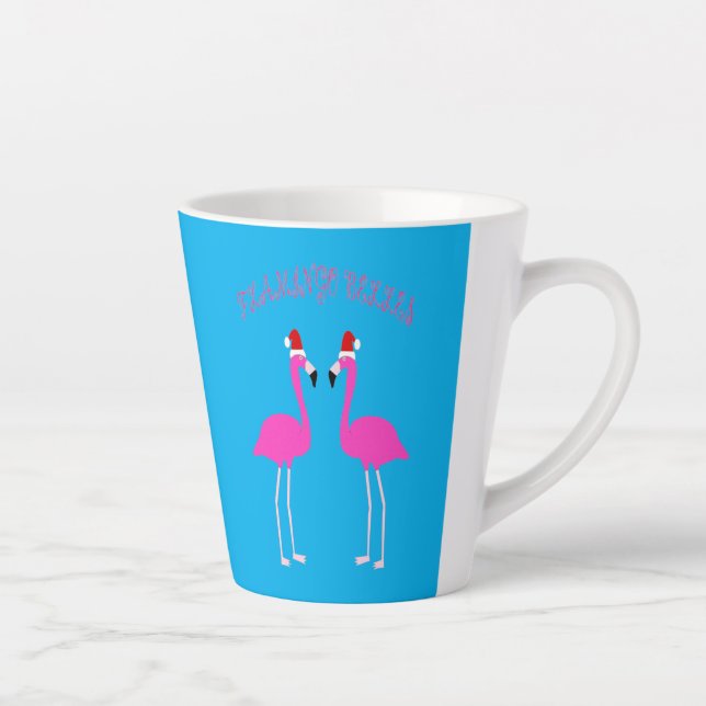 Christmas Lesbian Flamingos Flamingo Belles Latte Mug (Right)