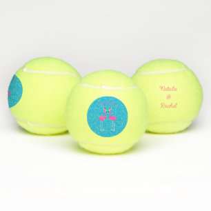 Christmas Lesbian Flamingos Flamingo Belles Tennis Balls