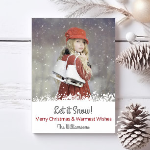 Christmas Let it Snow Fun Modern Holiday Photo Card