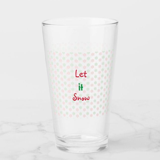 Christmas let it snow Glass Cup (Front)