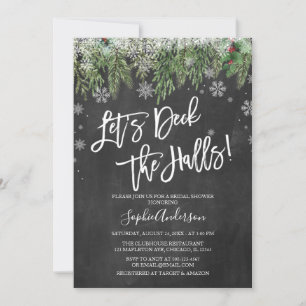 Christmas Let’s Deck the Halls Bridal Shower Invitation