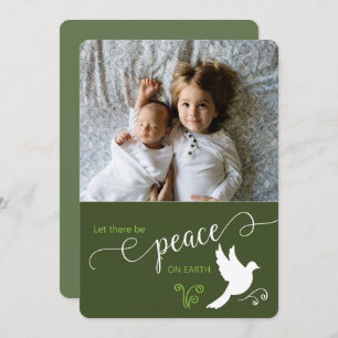 Christmas Let There Be Peace Custom Photo  Holiday Card