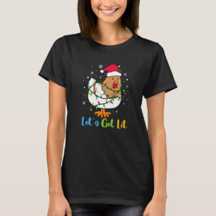 Christmas Let's Get Lit Chicken Christmas Tree T-Shirt