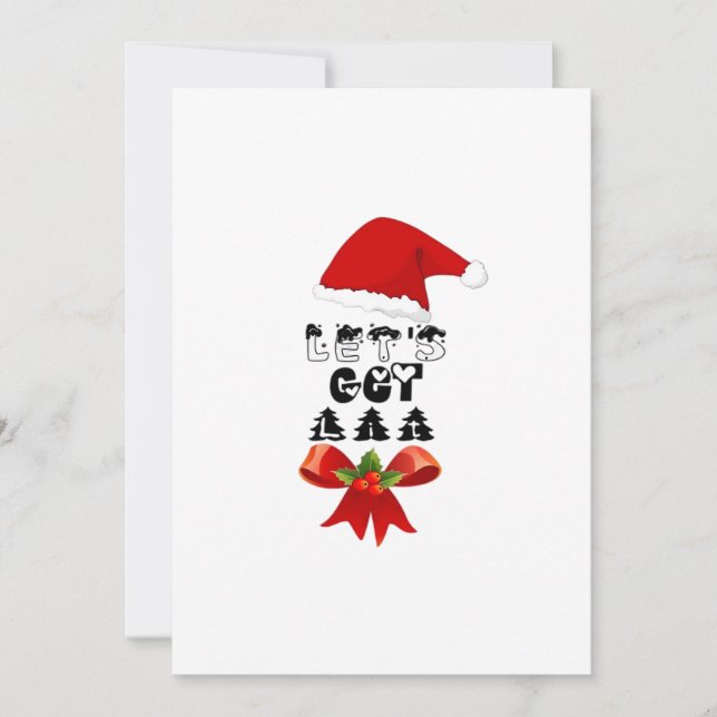 Christmas Let's Get Lit Classic Holiday Card (Front)