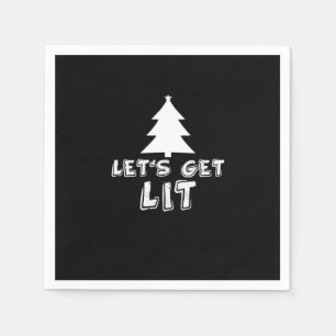 Christmas Let's Get Lit Classic Napkin