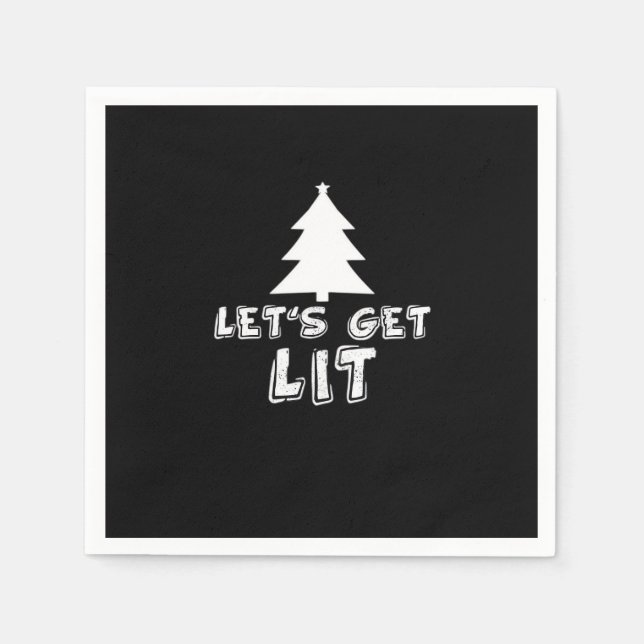Christmas Let's Get Lit Classic Napkin (Front)