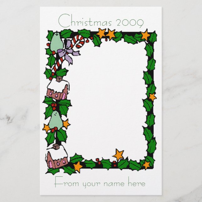 Christmas letter 2009 stationery (Front)