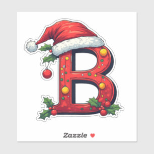 🎄 Christmas Letter B Decal For Holiday Gift Tags 