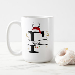 Christmas Letter F Alphabet  Coffee Mug