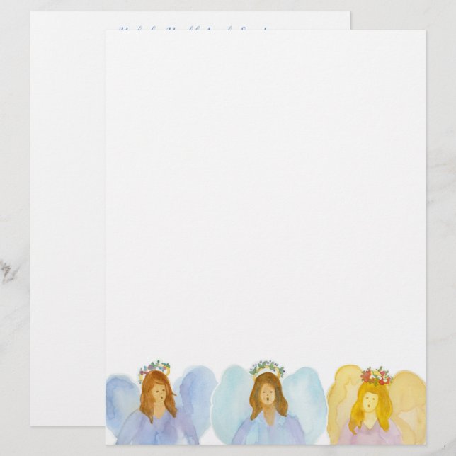 Christmas Letter Hark The Herald Angels Sing  Letterhead (Front/Back)