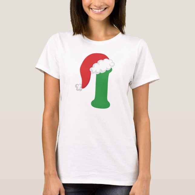 Christmas Letter I Alphabet T-Shirt (Front)