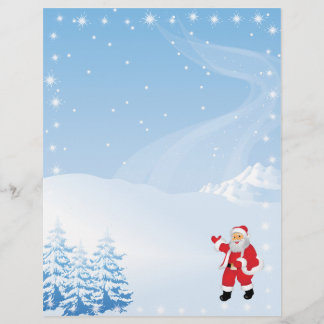 Christmas Letter Paper - Santa Waving