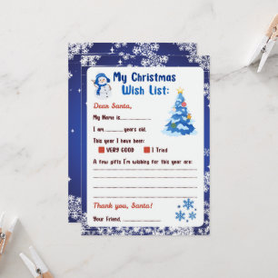 Christmas Letter to Santa Winter Wonderland Invitation