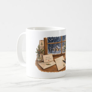 Christmas Letter Writing Desk for Cozy Stationery Coffee Mug