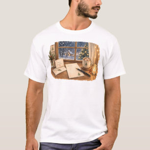 Christmas Letter Writing Desk for Cozy Stationery T-Shirt
