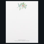 Christmas Letterhead Festive Watercolor Greenery<br><div class="desc">Elevate your holiday correspondence with this cute and festive Christmas letterhead, perfect for adding a personal touch to your Christmas letters, invitations, or well-wishes. This printable and editable Christmas letter template features a charming watercolor design, blending seasonal elegance with creativity. Whether you're sending heartfelt holiday updates or party invitations, this...</div>
