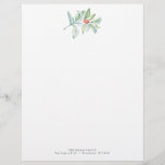 Christmas Letterhead Festive Watercolor Greenery<br><div class="desc">Transform your holiday correspondence into a work of art with this enchanting Watercolor Christmas Letterhead. Each sheet is a canvas of festive colours and delicate strokes, adding a touch of creativity to your Christmas letters, invitations, and well-wishes. Celebrate the season with elegance and style. If you would like printable Christmas...</div>