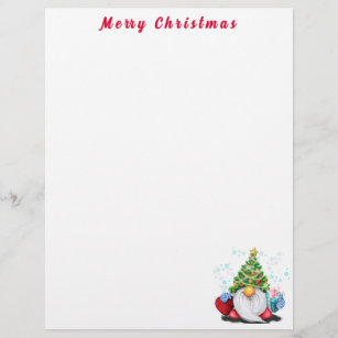 Christmas Letterhead with Gnome and Gift for You