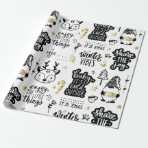 Christmas lettering quotes in black and gold