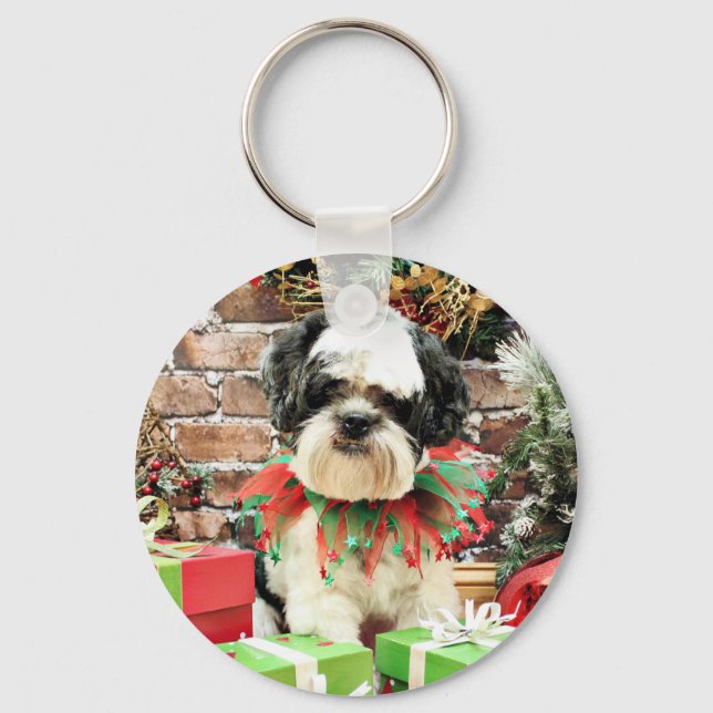 Christmas - Lhasa Apso - Parker Keychain (Front)