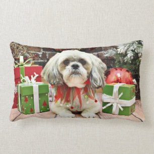 Christmas - Lhasa Apso - Taz Lumbar Pillow