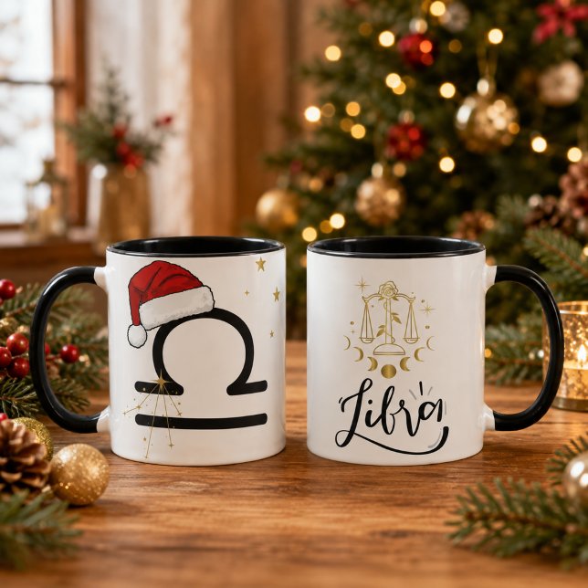 Christmas Libra Zodiac Santa Hat Mug (Creator Uploaded)